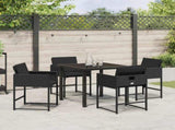 Garden Dining Set 5 pcs Black Poly Rattan 3380717
