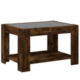 Coffee Table with LED Smoked Oak 73x53x45 cm Engineered Wood 847550
