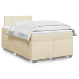 Box Spring Bed with Mattress Cream 120x200 cm Fabric 3285853