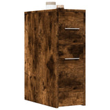 Narrow Bathroom Cupboard with Wheels Smoked Oak Engineered Wood 855281