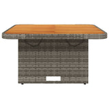 Garden Table Grey 80x80x71 cm Poly Rattan and Acacia Wood 368270