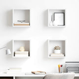 Wall Cube Shelves 4 pcs White 26x15x26 cm 807026