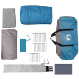 Tunnel Tent 4-Person with Roof Blue and Grey 740 x 370 x 220 cm 42004036