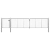 Garden Gate Steel 500x100 cm Silver 144353