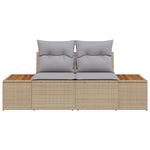 Garden Sofa Beige 184 x 62 x 85cm Poly Rattan 42006820