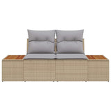 Garden Sofa Beige 184 x 62 x 85cm Poly Rattan 42006820