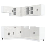 11 Piece Kitchen Cabinet Set Kalmar Gloss White Engineered Wood 3314883