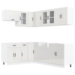 ZNTS 11 Piece Kitchen Cabinet Set Kalmar Gloss White Engineered Wood 3314883