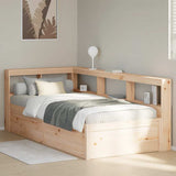 Bookcase Bed without Mattress 100x200cm Solid Wood Pine 3324466