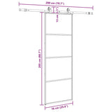 Sliding Door with Hardware Set Black 76x205 cm ESG Glass 3375857