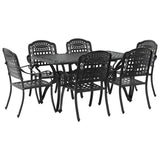 Garden Dining Set 7 pcs Black Aluminium 3334649