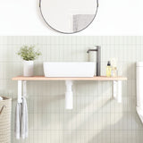 Basin Shelf Wall Mounted Steel and Solid Wood Oak 3302600