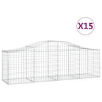 Arched Gabion Baskets 15 pcs 200x50x60/80 cm Galvanised Iron 3145611