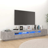 TV Cabinet with LED Lights Concrete Grey 260x35x40 cm 3081919