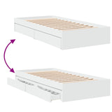 Bed Frame with Drawers without Mattress White 100x200 cm 3280671