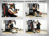 Multi Gym Workout, Weight Machine with 65kg Weight Stack, Sit Up Bench, Push Up Stand, Dip T3398P349238