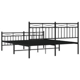Metal Bed Frame without Mattress with Footboard Black 160x200cm 373712