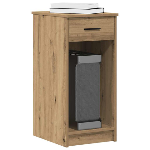 ZNTS Computer Tower Stand with Drawer Artisan Oak 35x45x77 cm 858748