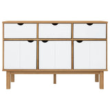 Sideboard OTTA Brown and White 114x43x73.5 cm Solid Wood Pine 351299