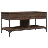 Coffee Table Brown Oak 100x50x50 cm Engineered Wood and Metal 845370