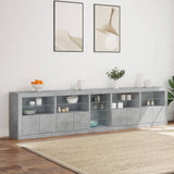 Sideboard with LED Lights Concrete Grey 283x37x67 cm 3209026