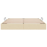 Storage Bed with Mattress Creme 160 x 200 cm Fabric 3370026