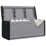 Garden Storage Box 138x53x57 cm 330 L Dark Grey and Black 151818