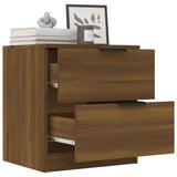 Bedside Cabinets 2 pcs Brown Oak Engineered Wood 817038