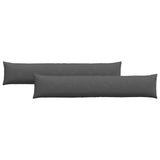 Sofa Pillows 2 pcs Dark Grey 200 x 40 cm Corduroy Fabric 42013904