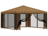 Garden Gazebo with Sidewalls 3 x 3 m Beige Polyester and Steel 900361