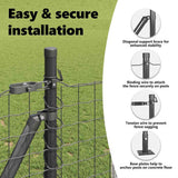 Fence Post with Concrete Base 52 pcs Grey Powder-Coated Steel 3350242