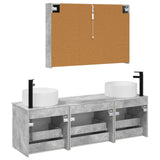Bathroom Cabinet Set 4 pcs Concrete Grey Engineered Wood 3406666