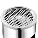 Ashtray Dustbin Silver Stainless Steel Medium Removable Covers 51095