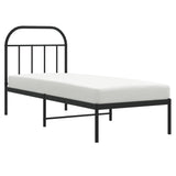 Metal Bed Frame without Mattress with Headboard Black 75x190cm 353625