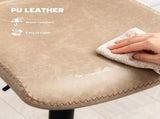 Bar Stools Set of 2, PU Leather Barstools with Backrest and Footrest for Kitchen, Counter, Breakfast T3398P423524