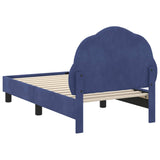 Toddler Bed Frame with Headboard Police Blue 70 x 140 cm Velvet 42010900