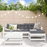 5 Piece Garden Lounge Set White Solid Wood Pine 3186180