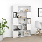 Book Cabinet Room Divider High Gloss White Engineered Wood 809203