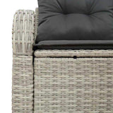 Garden Sofa Light Grey 124 x 62 x 69cm Poly Rattan 42006747