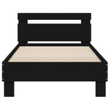 Bed Frame without Mattress with Headboard Black 75x190 cm Small Single 838569