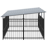 Outdoor Dog Kennel with Roof Steel 5.63 m 3124608