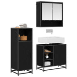 Bathroom Furniture Set 3 pcs Black Oak Engineered Wood 3402344