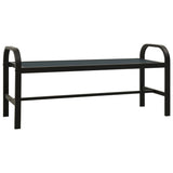 Garden Bench Black Steel,WPC Standard Durable Garden Bench 317137