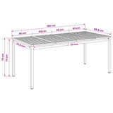 Garden Dinner Table White 180 x 88.5 x 75 cm Solid Acacia Wood 901769
