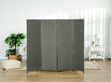 4-Panel Room Dividers, Wave Fibre Freestanding Folding Privacy Screen Panels, Partition Wall Divider T3398P344649