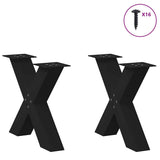 ZNTS Coffee Table Legs X-Shaped 2 pcs Black 60x cm Steel 4012960