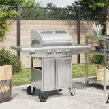 Gas BBQ Grill with 4 Burners Silver Stainless Steel 3214255