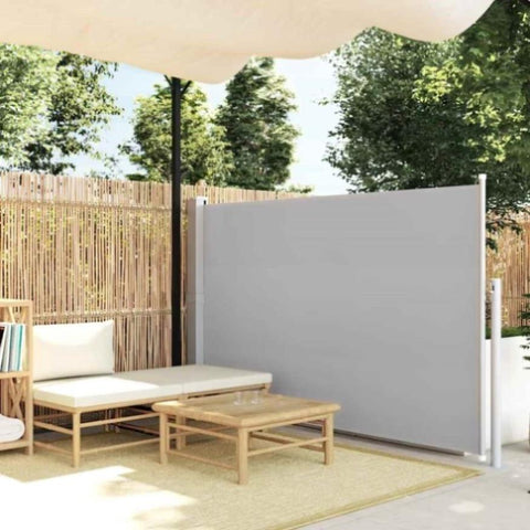 Patio Retractable Side Awning 140x500 cm Grey 48398