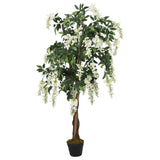 Artificial Wisteria Tree 1470 Leaves 200 cm Green and White 359010