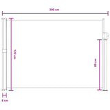 Retractable Side Awning Sand 300 x 117 cm Polyester 42035404